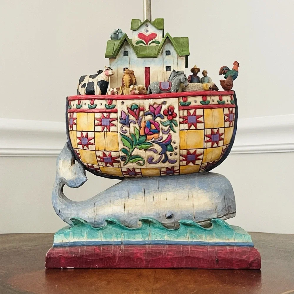 Jim‎ Shore Heartwood Creek Noah's Ark Table Lamp Children's Decor 2004